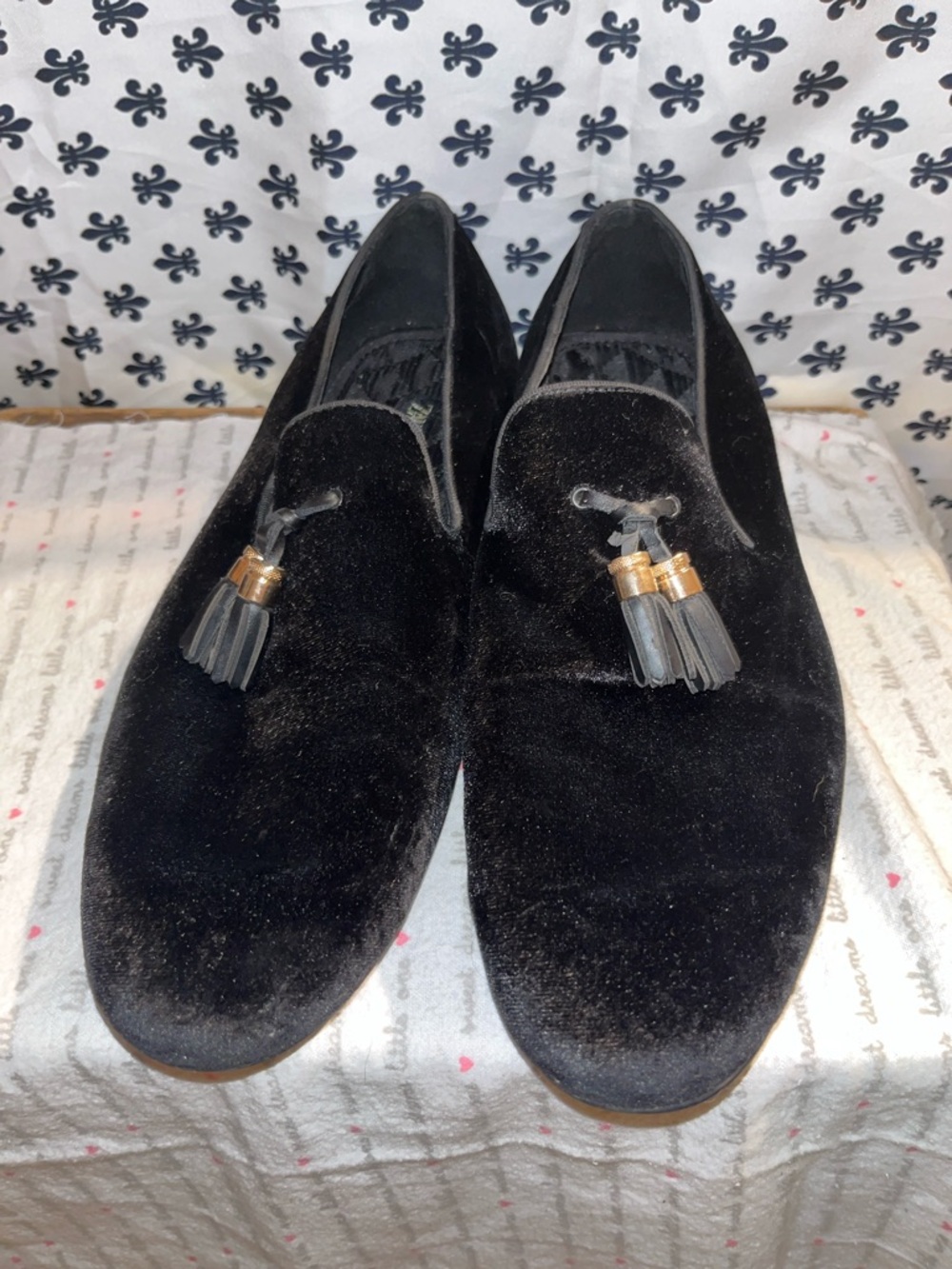Zara Black Velvet Tassel Loafers for Men